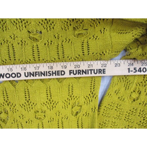 Indigo Thread Co. Olive Green Openwork Cotton Sweater Size - M - Picture 5 of 9